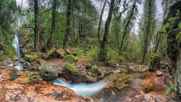 Картинка природа водопады камни ручей