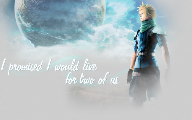Обои картинки фото видео игры, final fantasy vii,  crisis core, облака, воин, cloud, планета