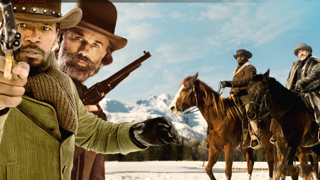 Обои картинки фото django unchained , 2012, кино фильмы, django unchained, джанго, освобожденный, постер, вестерн, боевик, драма, комедия, джейми, фокс, кристоф, вальц, christoph, waltz, jamie, foxx, django, unchained