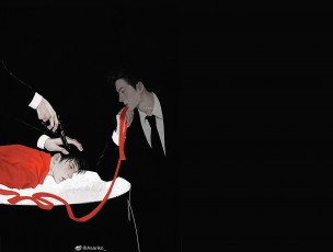 Картинка рисованное люди мафия оружие лента