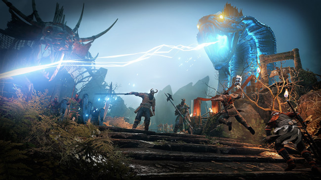 Обои картинки фото видео игры, for honor,  wrath of the jormungandr, воины, змея, дорога