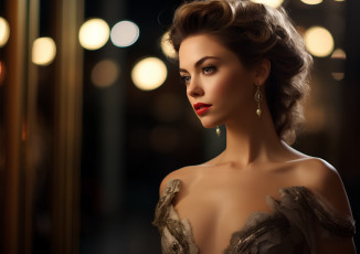 Картинка девушки -+лица +портреты модель портрет шатенка декольте серьги