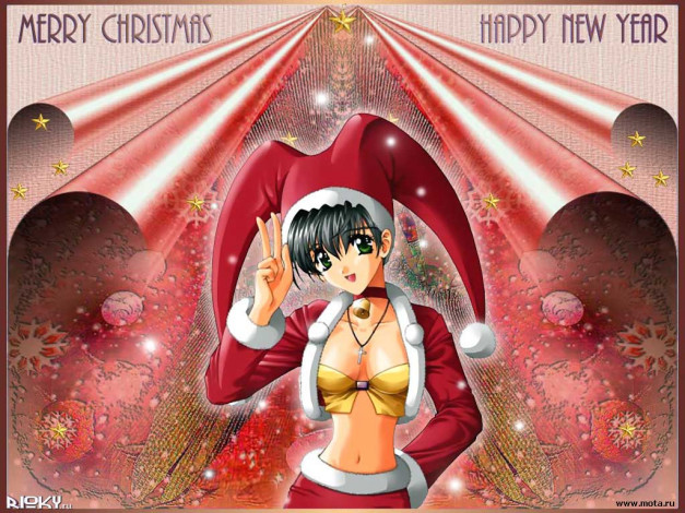 Обои картинки фото аниме, merry, chrismas, winter