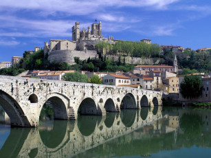 Картинка ord river beziers france города мосты