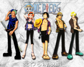 Картинка аниме one piece nami monkey d luffy sanji roronoa zoro usopp