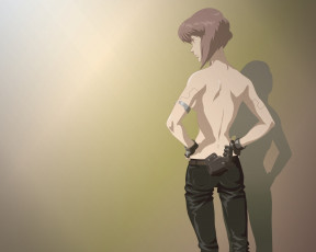 Картинка аниме ghost in the shell девушка глаза волосы