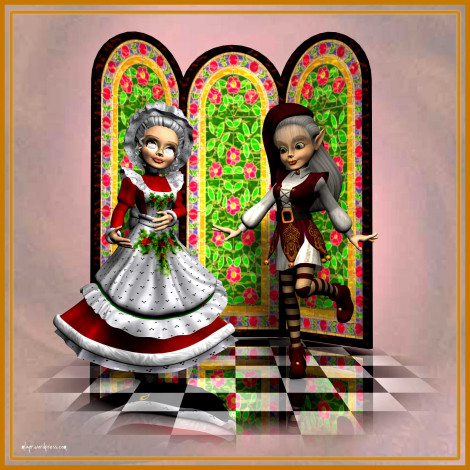 Обои картинки фото 3д, графика, people, люди, внучка, бабушка