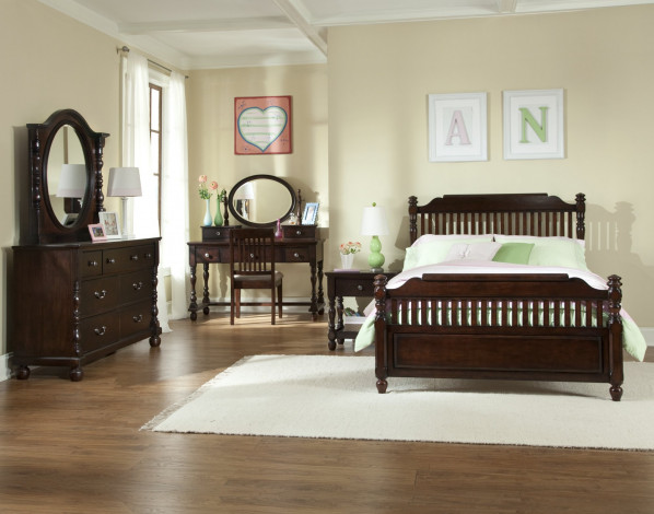 Обои картинки фото интерьер, спальня, тумбочки, кровать, подушки