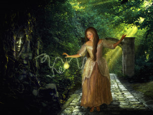Картинка фэнтези девушки деревья