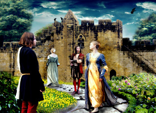 Картинка рисованные люди ворон стена