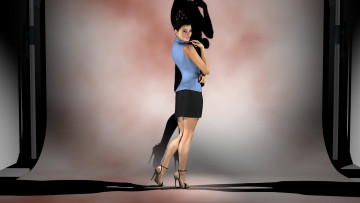 Картинка 3д+графика people+ люди девушка взгляд улыбка