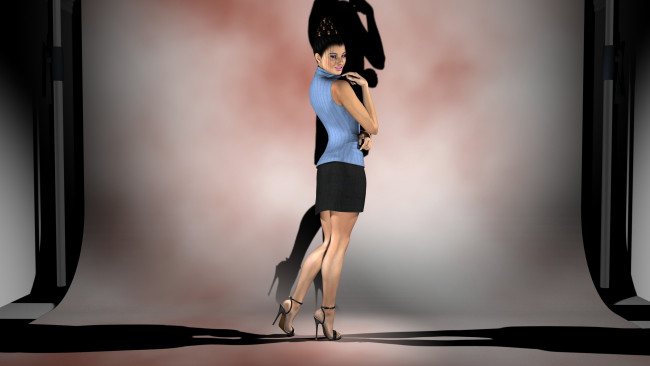 Обои картинки фото 3д графика, people , люди, девушка, взгляд, улыбка