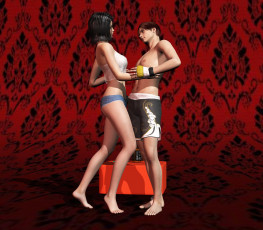 Картинка 3д+графика романтика+ romantics девушка мужчина грудь взгляд фон