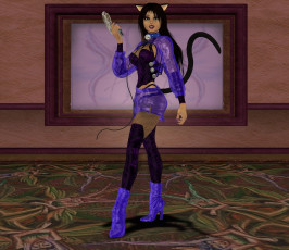 Картинка 3д+графика эльфы+ elves хвост оружие фон взгляд эльфийка