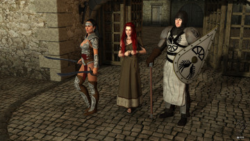 Картинка 3д+графика амазонки+ amazon оружие девушки мужчина