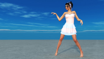 Картинка 3д+графика люди+ people платье фон взгляд девушка