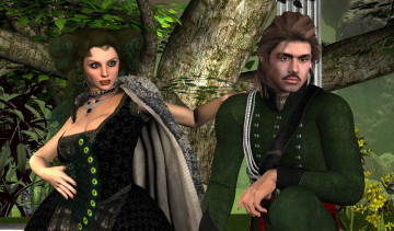 Картинка 3д+графика люди+ people природа взгляд девушка мужчина