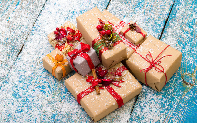 Обои картинки фото праздничные, подарки и коробочки, merry, christmas, new, year, gifts, новый, год, рождество, снег, подарки