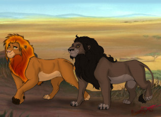 Картинка векторная+графика мультфильмы+ cartoons лев львица
