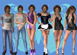 Картинка 3д+графика люди+ people фон взгляд девушки