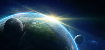 Картинка космос арт планеты звезды вселенная галактика