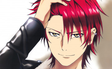 Картинка аниме k+project k project крупным планом красный король suoh mikoto парень