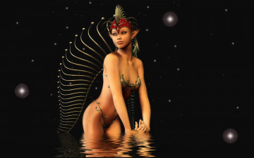 Картинка 3д+графика эльфы+ elves звезды эльф фон девушка взгляд