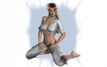 Картинка 3д+графика люди+ people украшения взгляд фон девушка