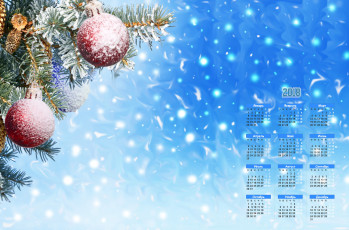 Картинка календари праздники +салюты ветки шар 2018 игрушка