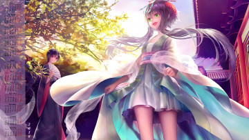 Картинка календари аниме 2018 девушка дерево эмоции взгляд