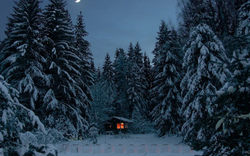 Картинка календари города 2018 освещение постройка деревья снег