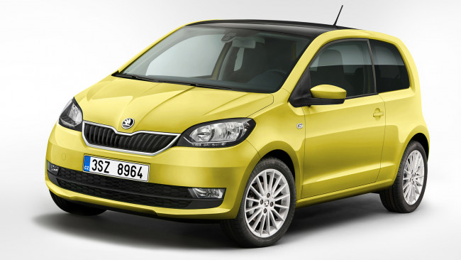Обои картинки фото skoda citigo 5-door 2017, автомобили, skoda, жёлтая, 2017, 5-door, citigo