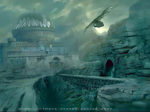 Картинка календари фэнтези пещера calendar строение каменный мост 2019