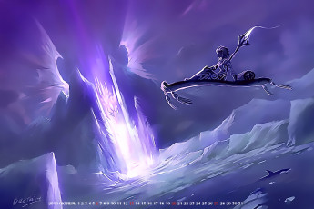 Картинка календари фэнтези calendar лед ковер девушка полет 2019
