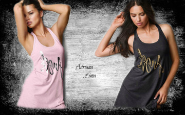 Картинка девушки adriana+lima брюнетка майка модель