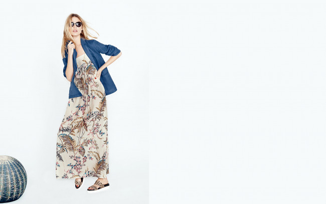 Обои картинки фото девушки, martha hunt, блондинка, очки, жакет, платье, кактус