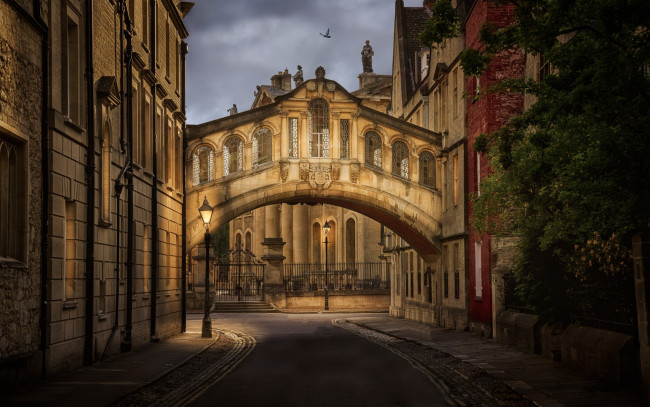 Обои картинки фото hertford bridge, bridge of sighs, hertford college, oxford, города, - улицы,  площади,  набережные, hertford, bridge, of, sighs, college