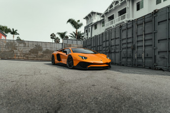 Картинка автомобили lamborghini orange aventador lp700-4