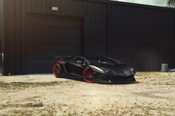 обоя автомобили, lamborghini, red, wheels, aventador, sv