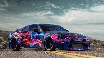 Картинка автомобили nissan datsun gtr front side r35 stance