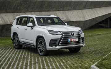 Картинка автомобили lexus 2021 lx 4k экстерьер вид спереди белый внедорожник 500d японские лексус