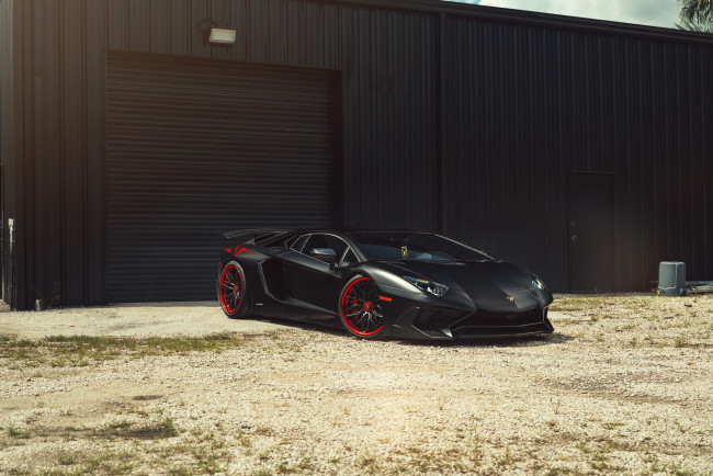 Обои картинки фото автомобили, lamborghini, red, wheels, aventador, sv