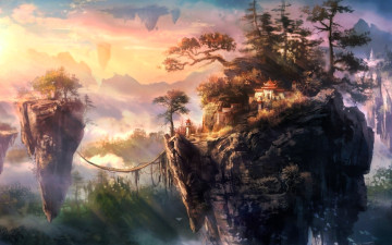 Картинка видео+игры nine+communities острова мост дом магия