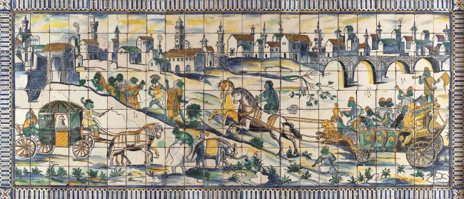 Обои картинки фото разное, рельефы,  статуи,  музейные экспонаты, мозаика, плитка, живопись, художественное, произведение, история, типичной, португальской, плитки, азулежу, музей, лиссабон