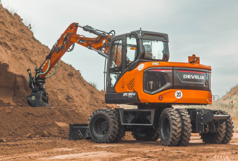 обоя техника, экскаваторы, develon