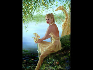 Картинка sunnia golden dragon v1 фэнтези красавицы чудовища