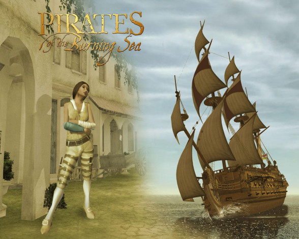 Обои картинки фото pirates, of, the, burning, sea, видео, игры, корсары, онлайн