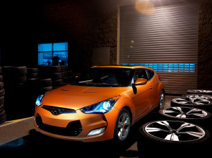 Картинка veloster 2011 автомобили выставки уличные фото hyundai