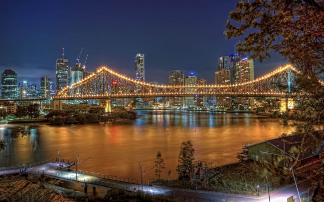 Обои картинки фото brisbane, города, мосты