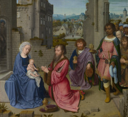 обоя gerard, david, adoration, of, the, kings, рисованные